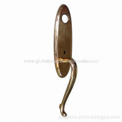 Brass Door Handle with PB, AB, PVB Surface Finish, Made of Forged Solid Brass